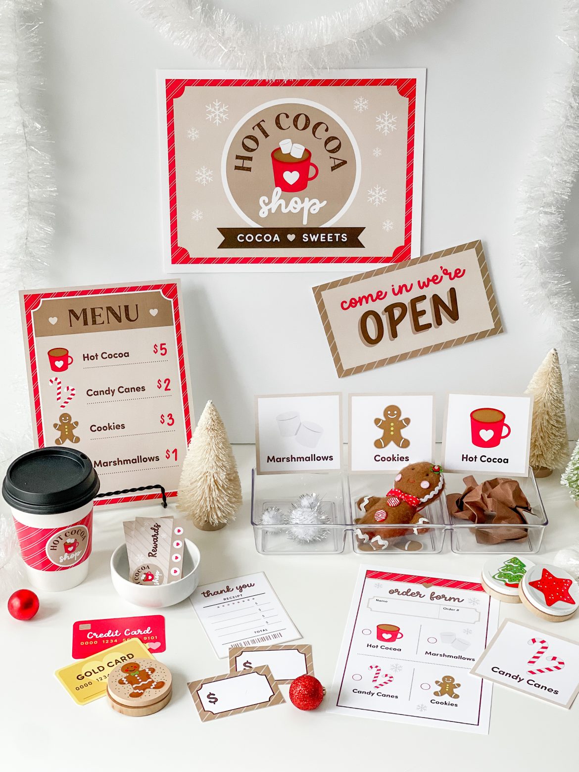 Hot Cocoa Shop Dramatic Pretend Play Printable