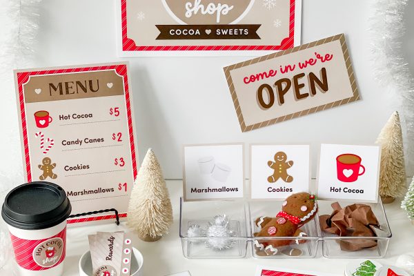 Hot Cocoa Shop Dramatic Pretend Play Printable